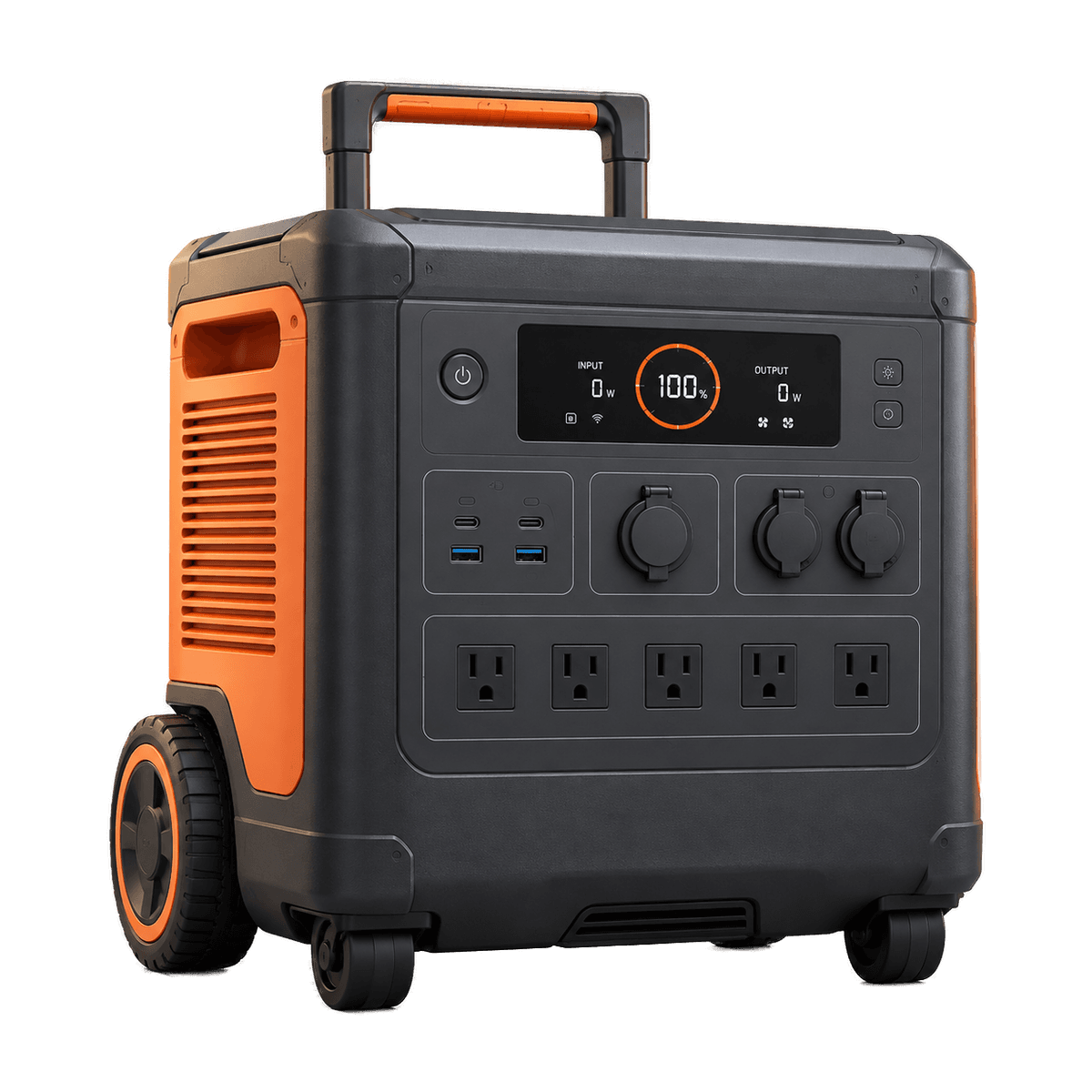 Independent editorial illustration of the Jackery Explorer 5000 Plus — not an official manufacturer photograph.